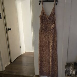 Vintage 90s/y2k Leopard Maxi/midi Dress